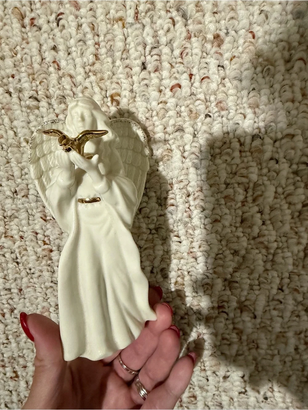 Lenox Ceramic Angel Figurine with Gold Accent